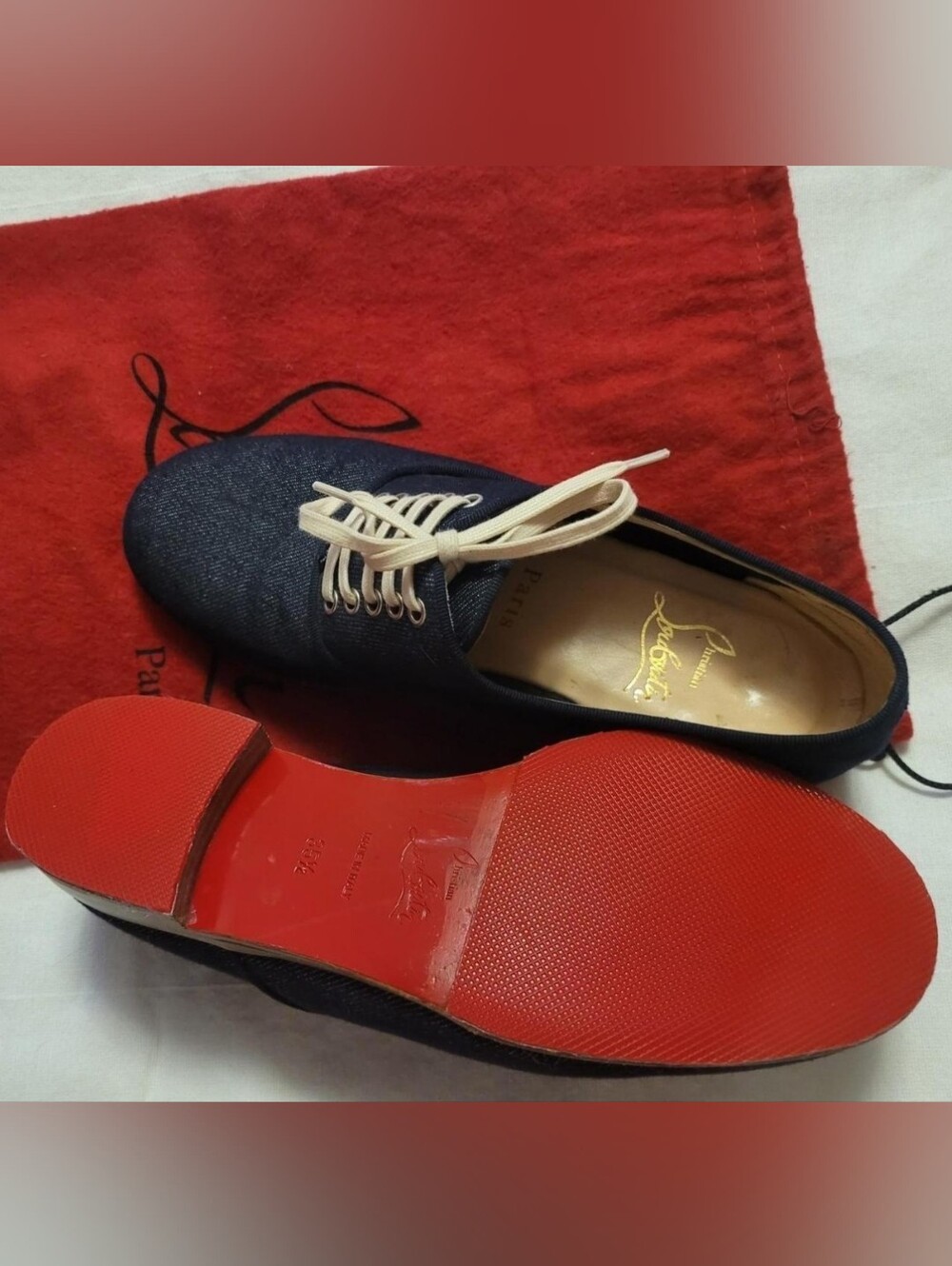 Christian Louboutin Denim Lace-Up Oxfords EU 35.5